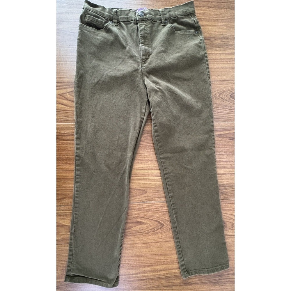 Gloria Vanderbilt Olive Denim Jeans Womens 14 All Around Slimming Effect Average